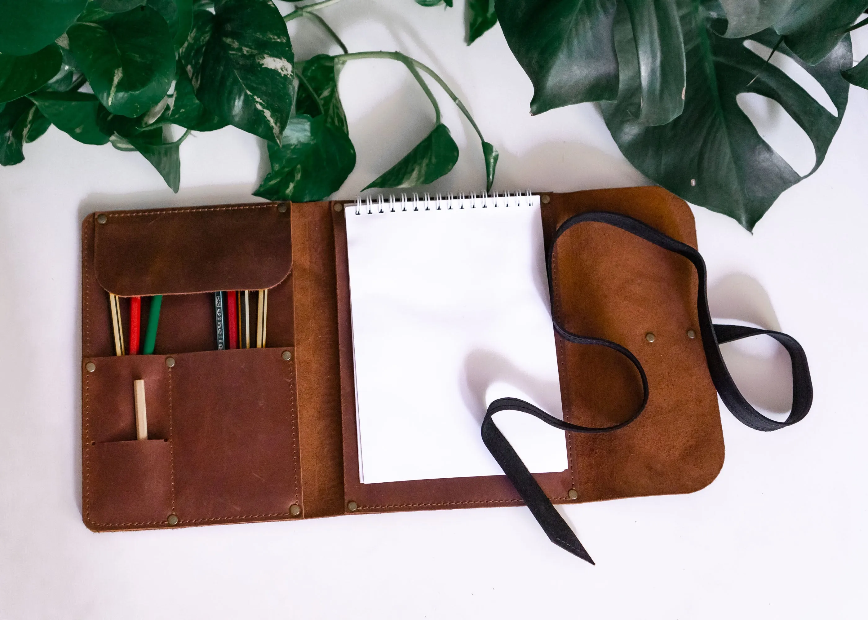 Leather Sketchbook A5 Cover | Brown Black | Handmade | Personalized