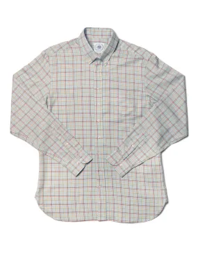 LIGHT BLUE WITH MULTI PANE COTTON/WOOL LONGSLEEVE SPORT SHIRT