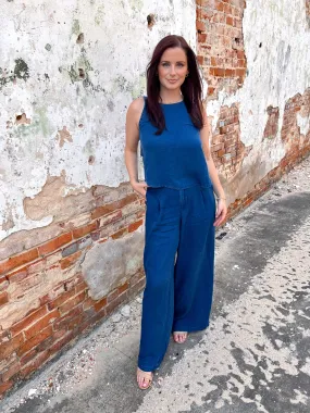 Maggie Chambray Wide Leg Pants