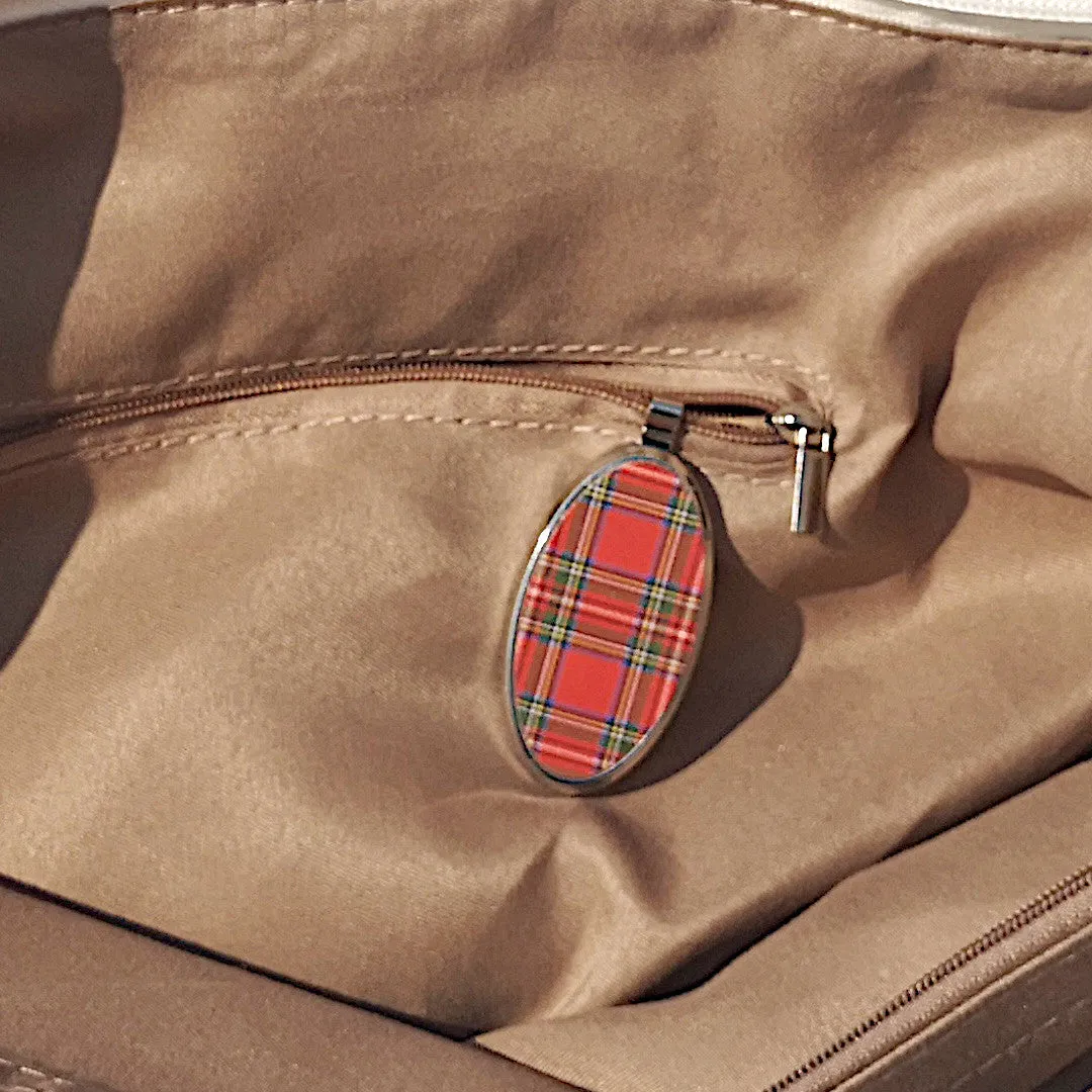 Magnetic Phone Holder | For Handbag, Car, Home, Office | Red Tartan Design