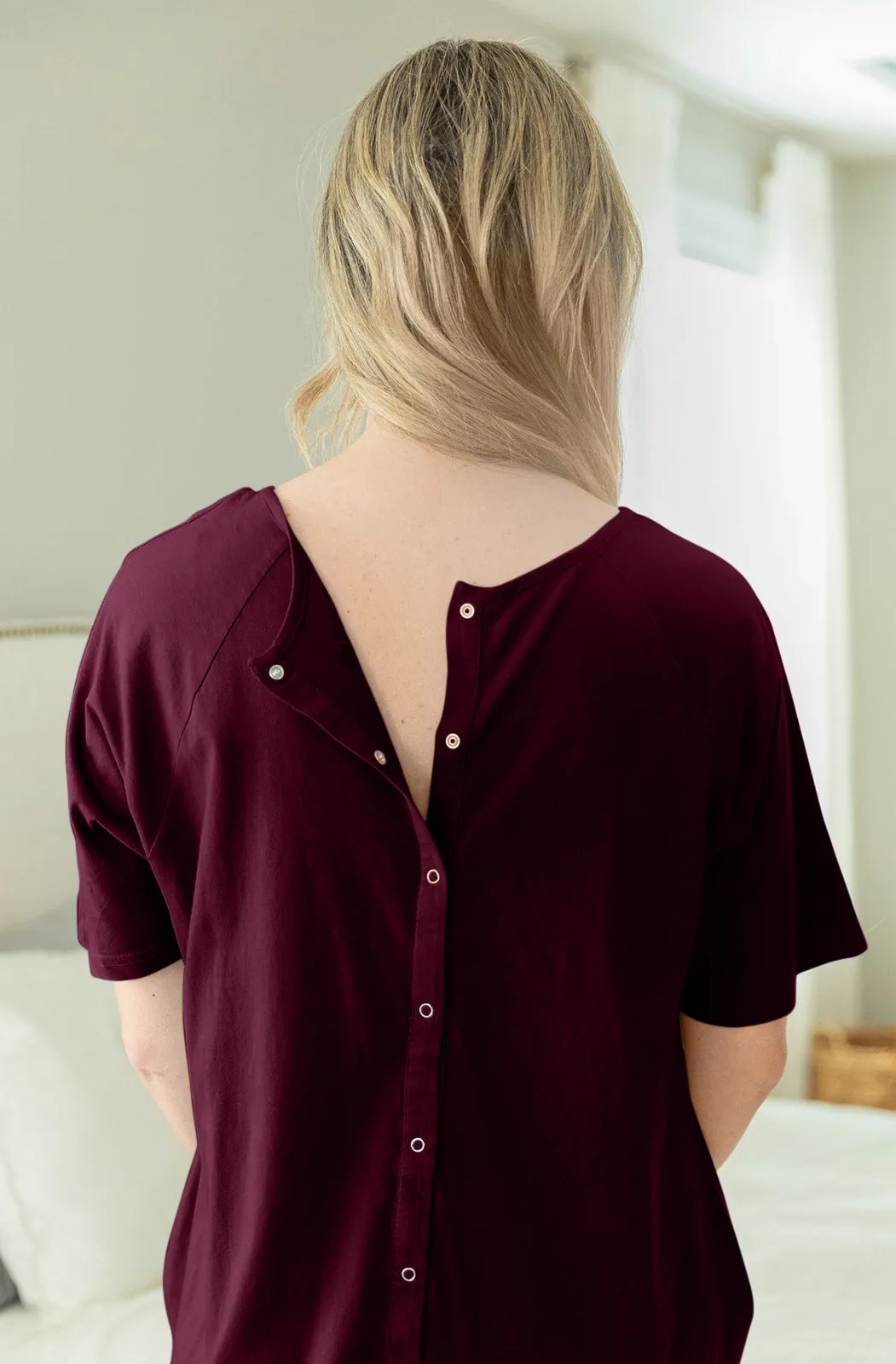 Merlot Jersey Knit Patient Gownie
