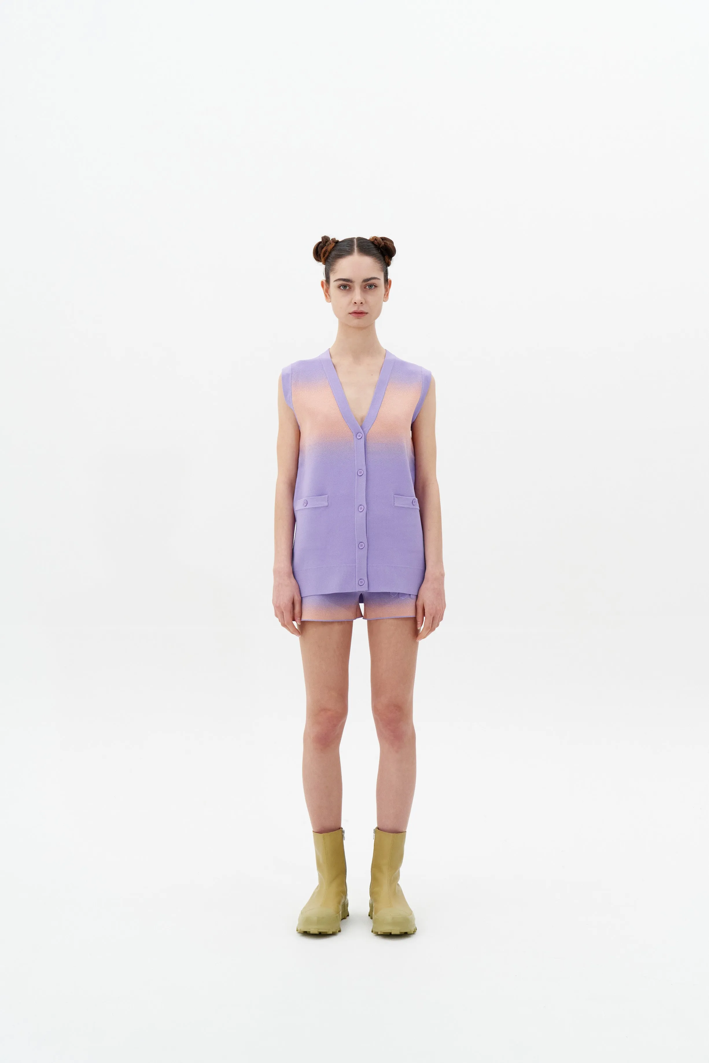 NARVI "SPRAY PAINTED" OVERSIZED CARDIGAN WITH DETACHABLE SLEEVES