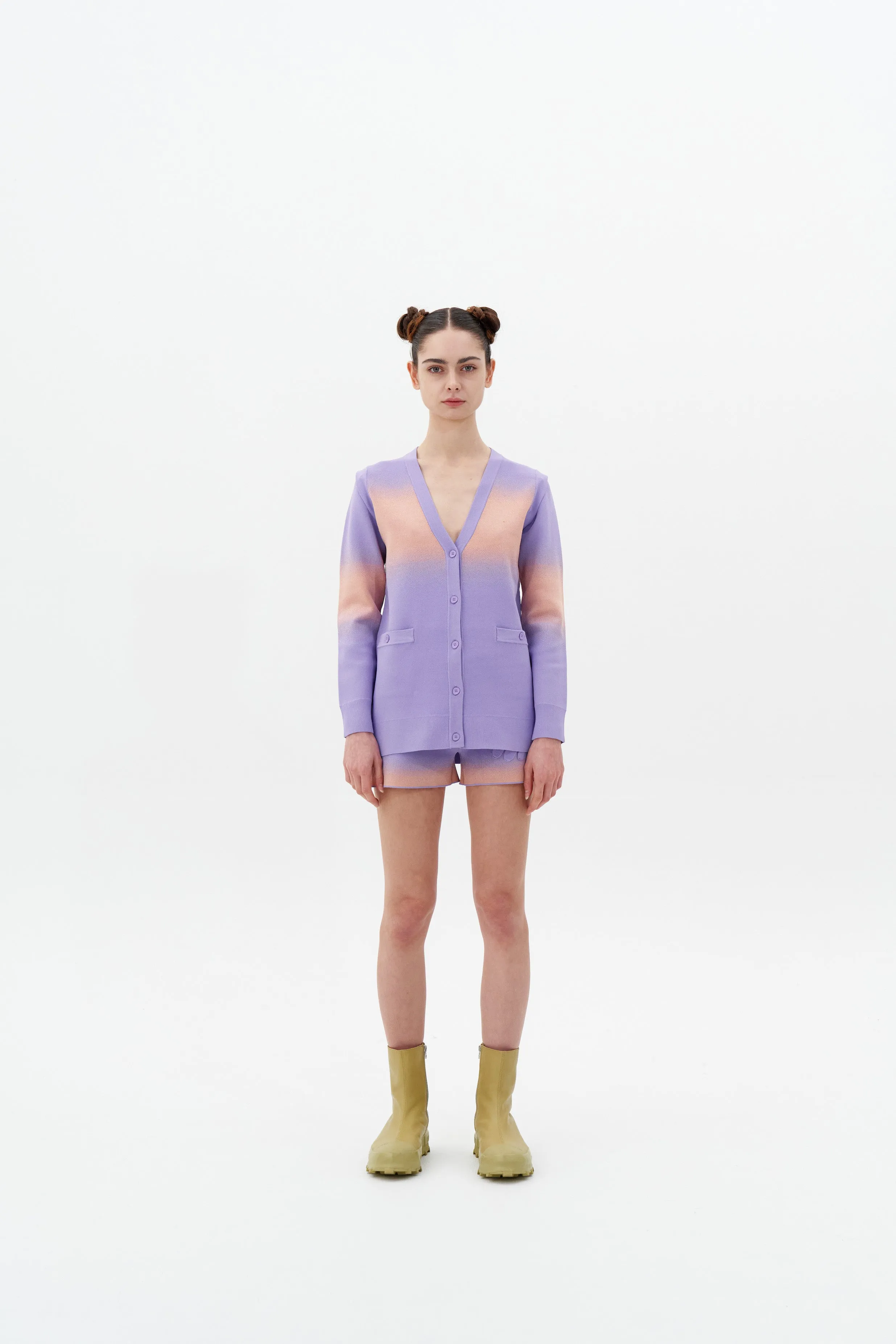 NARVI "SPRAY PAINTED" OVERSIZED CARDIGAN WITH DETACHABLE SLEEVES