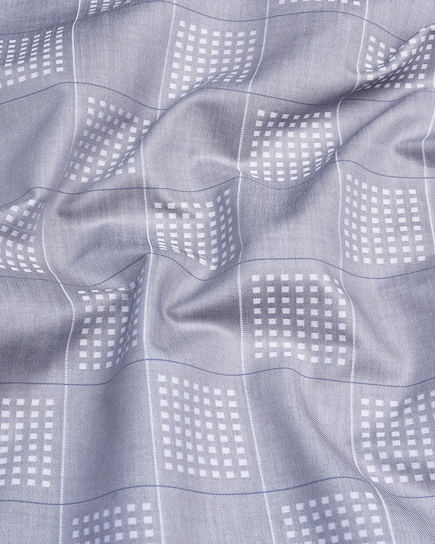 Ottarwa Gray Dobby Jacquard Check Premium Gizza Shirt