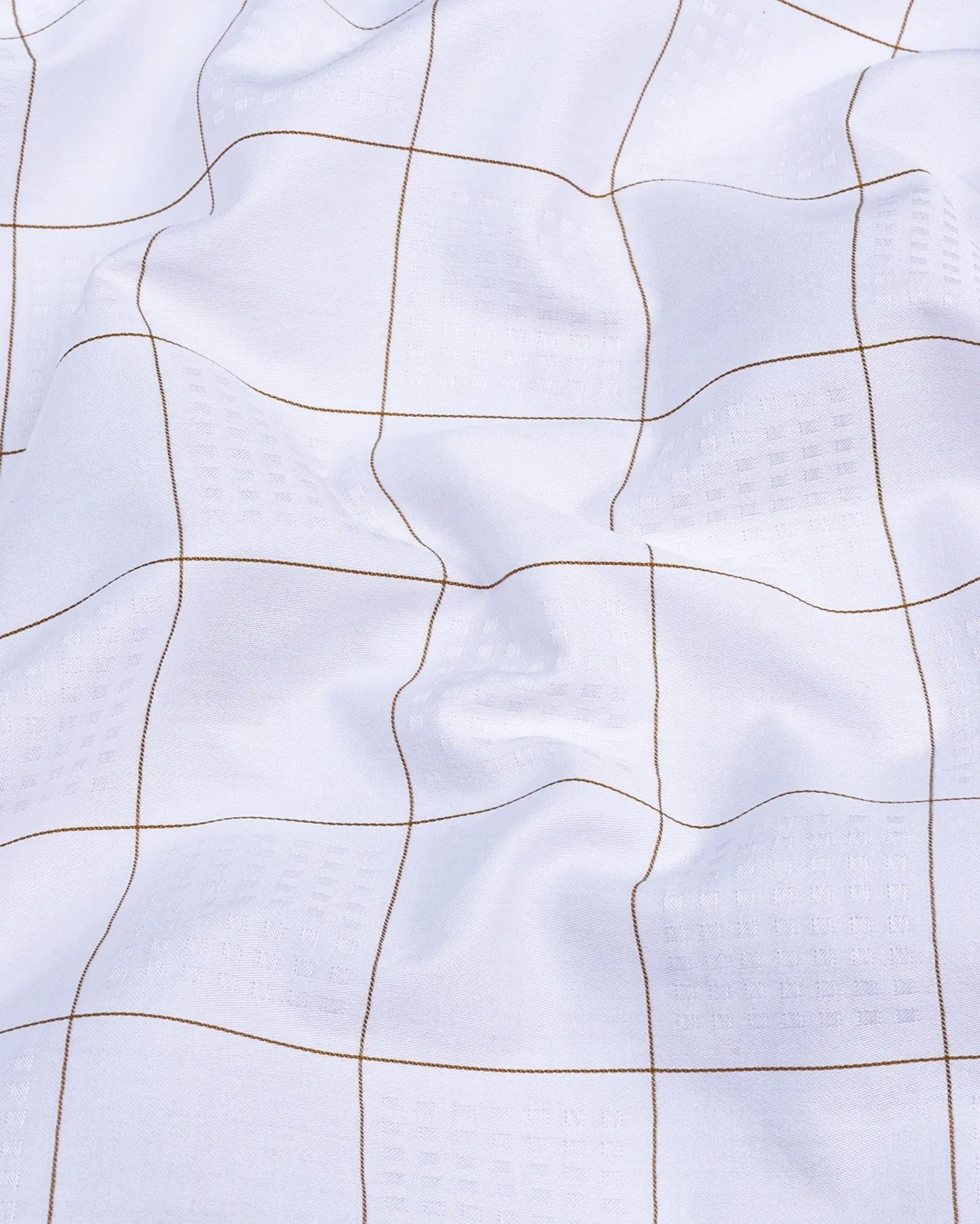 Ottarwa White Jacquard Dobby Check Premium Gizza Shirt