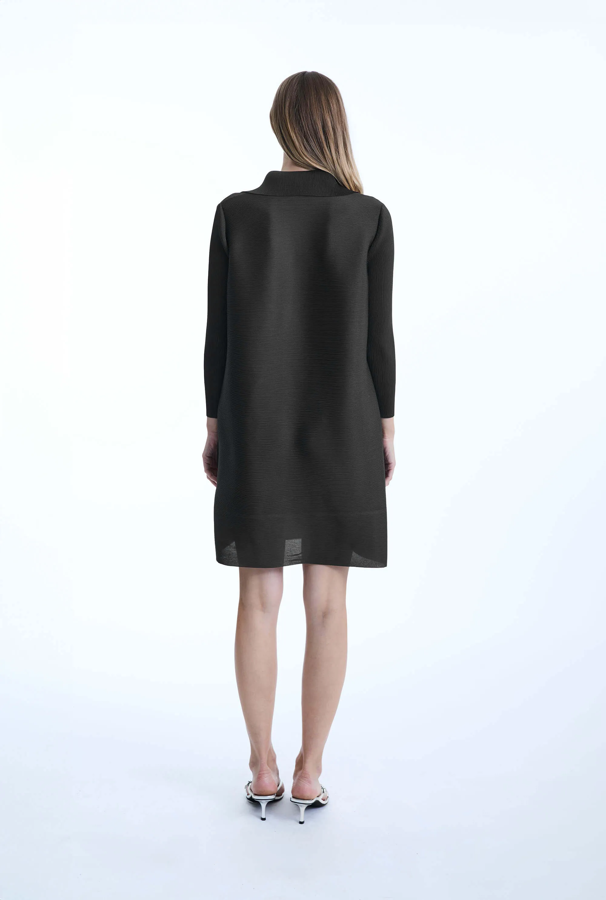 Pleated Charcoal Dress