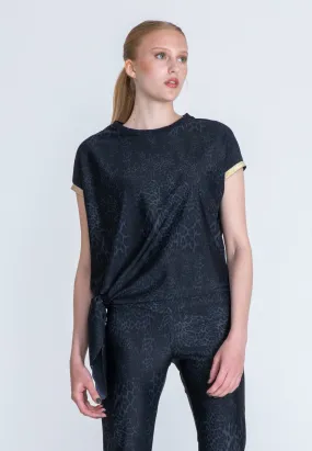 Queen Knot Sport Top Gold - Grey Leo