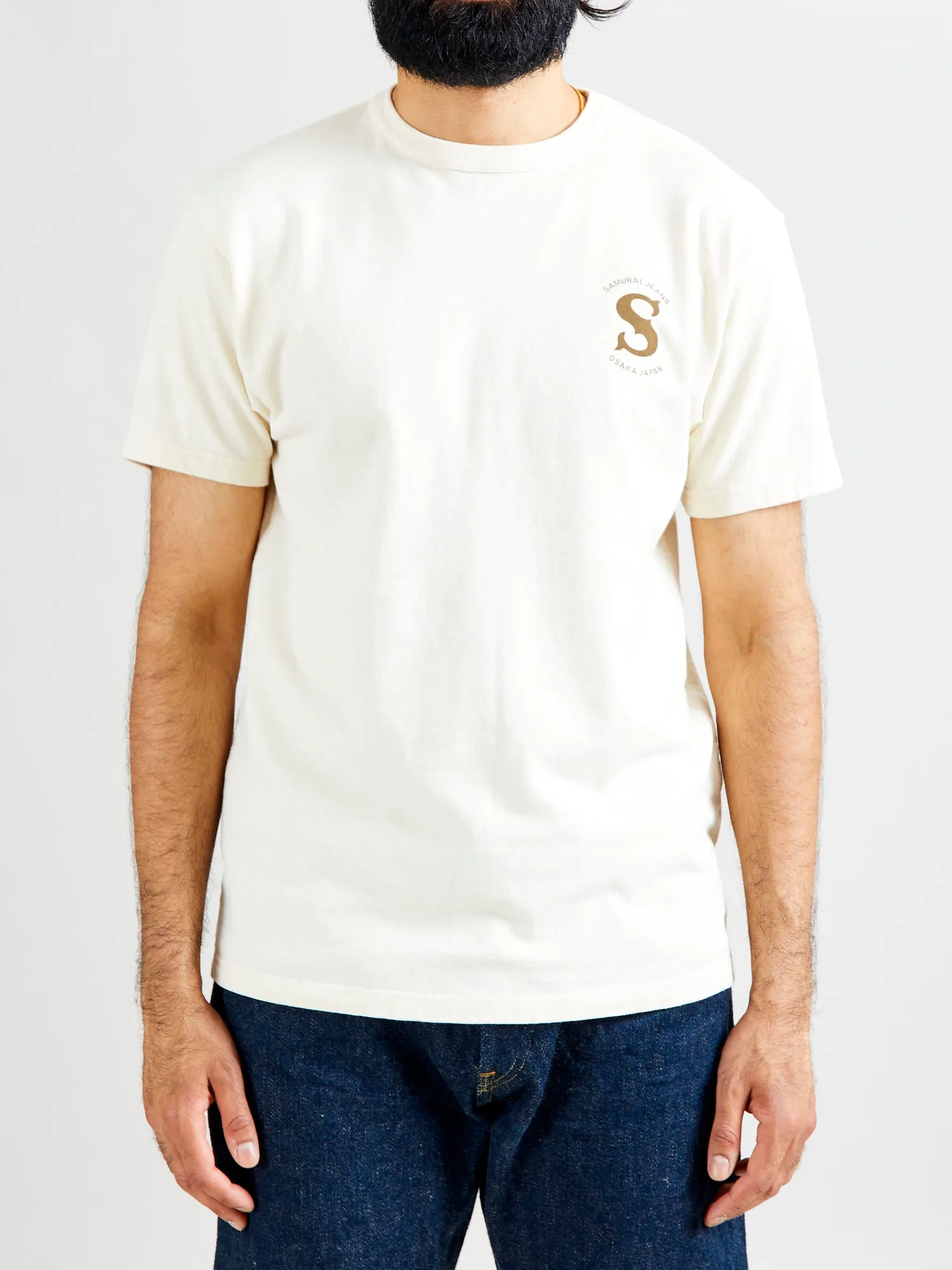 Ivory Ranji Inlay Loopwheel T-Shirt: High-Quality Mens Off-White Tee