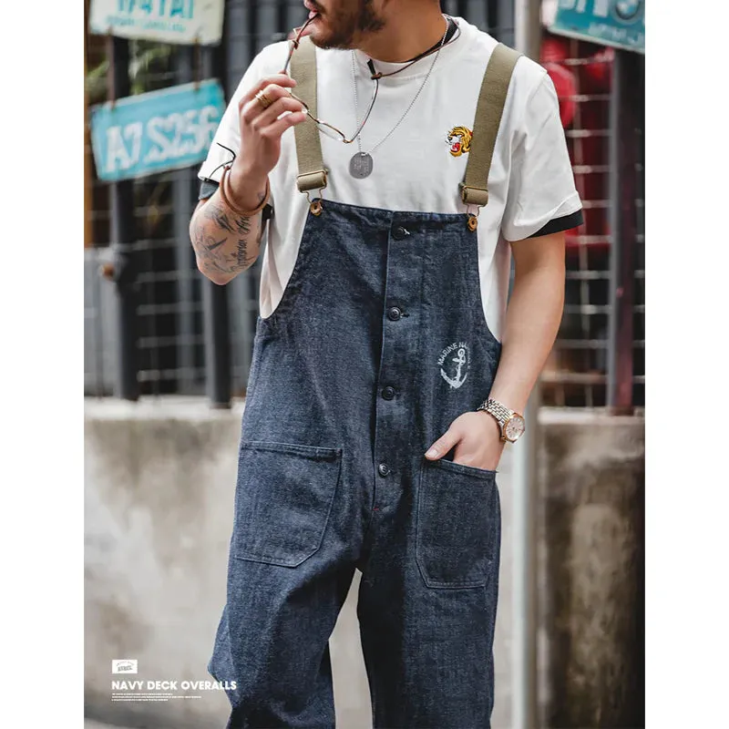 Retro Navy Deck Overalls