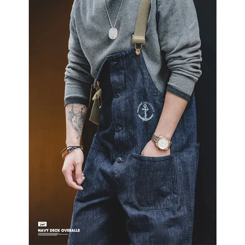 Retro Navy Deck Overalls