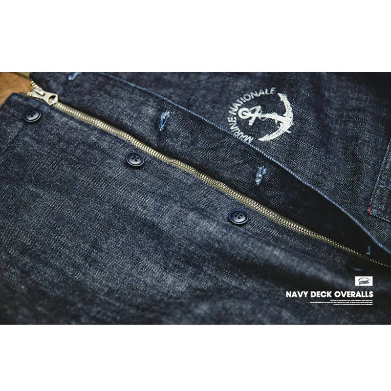 Retro Navy Deck Overalls