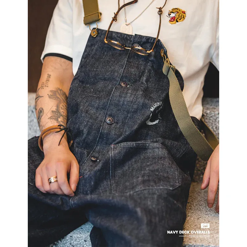 Retro Navy Deck Overalls