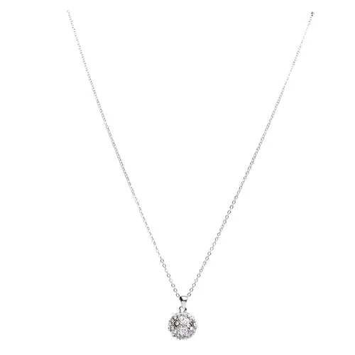 Sport Volleyball Crystal Rhinestone 14mm 18" Long Fashion Necklace Silver Clear