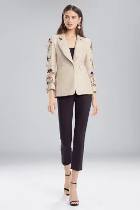 Straw Mixed Media Blazer Jacket
