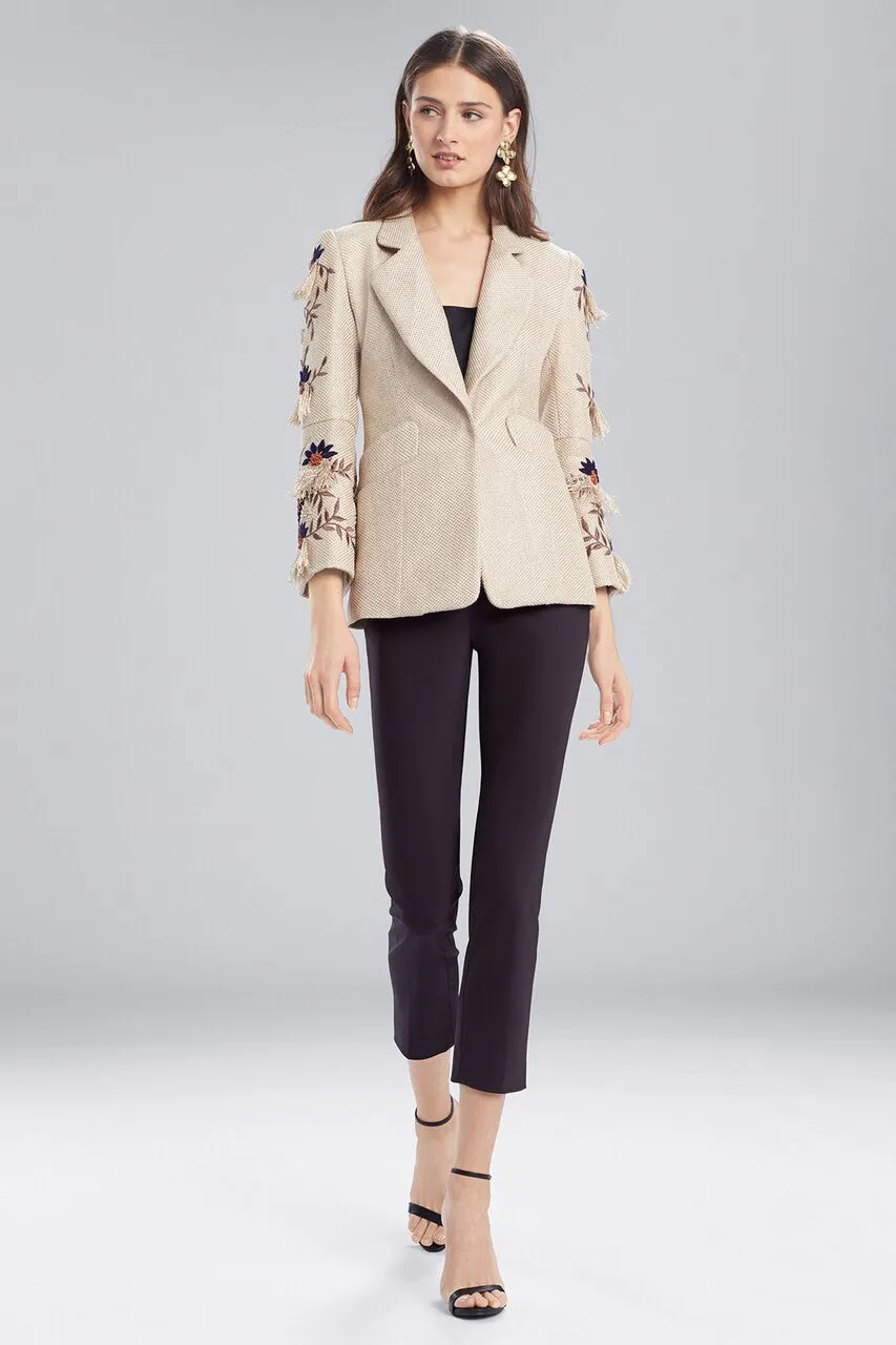 Straw Mixed Media Blazer Jacket