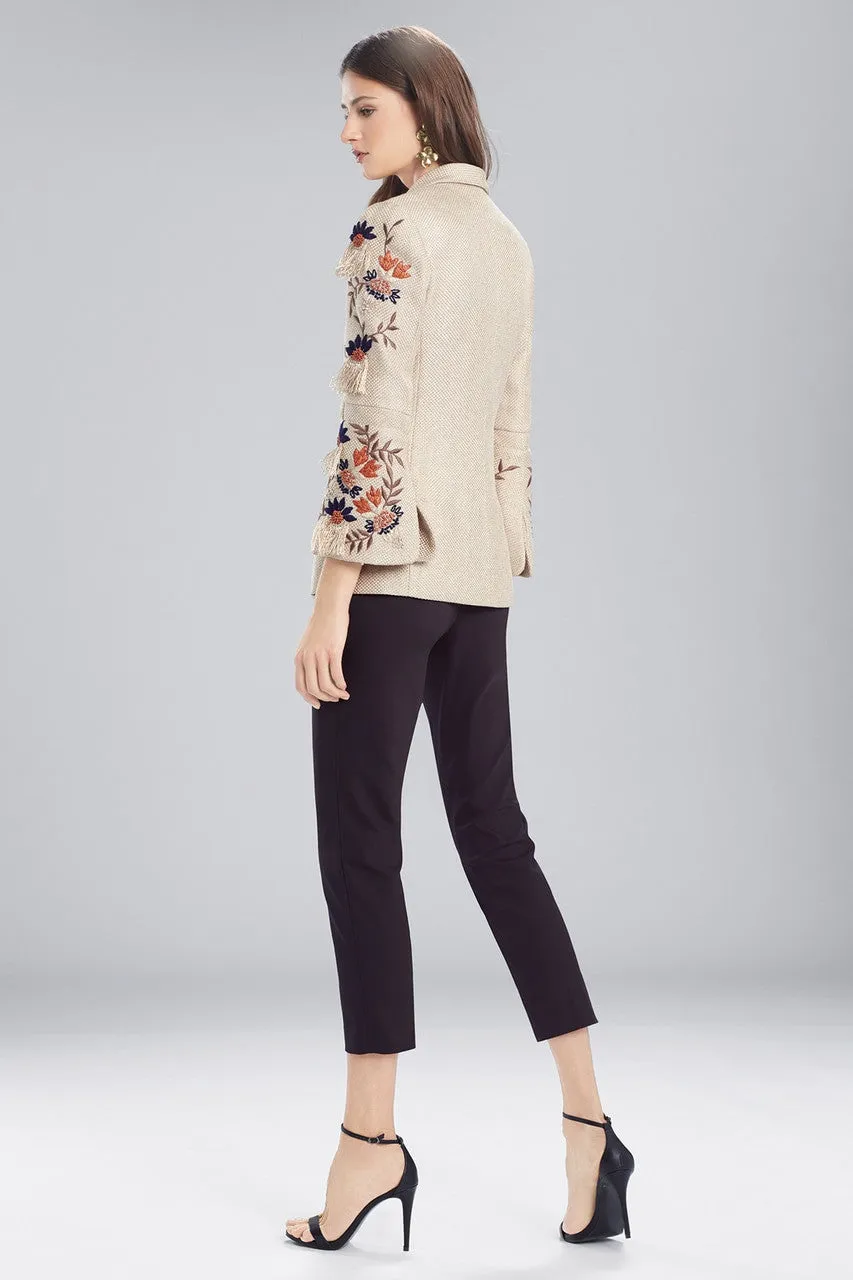 Straw Mixed Media Blazer Jacket