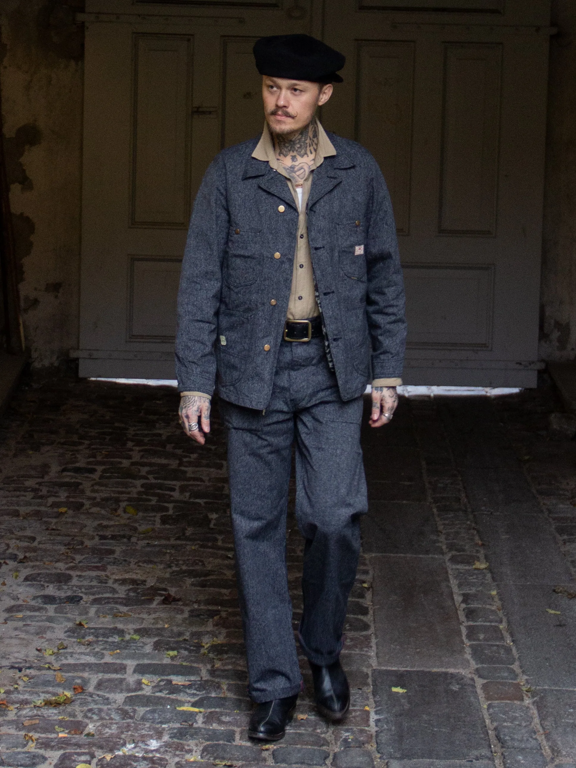 Sugar Cane, Engineer Pants, Black Covert