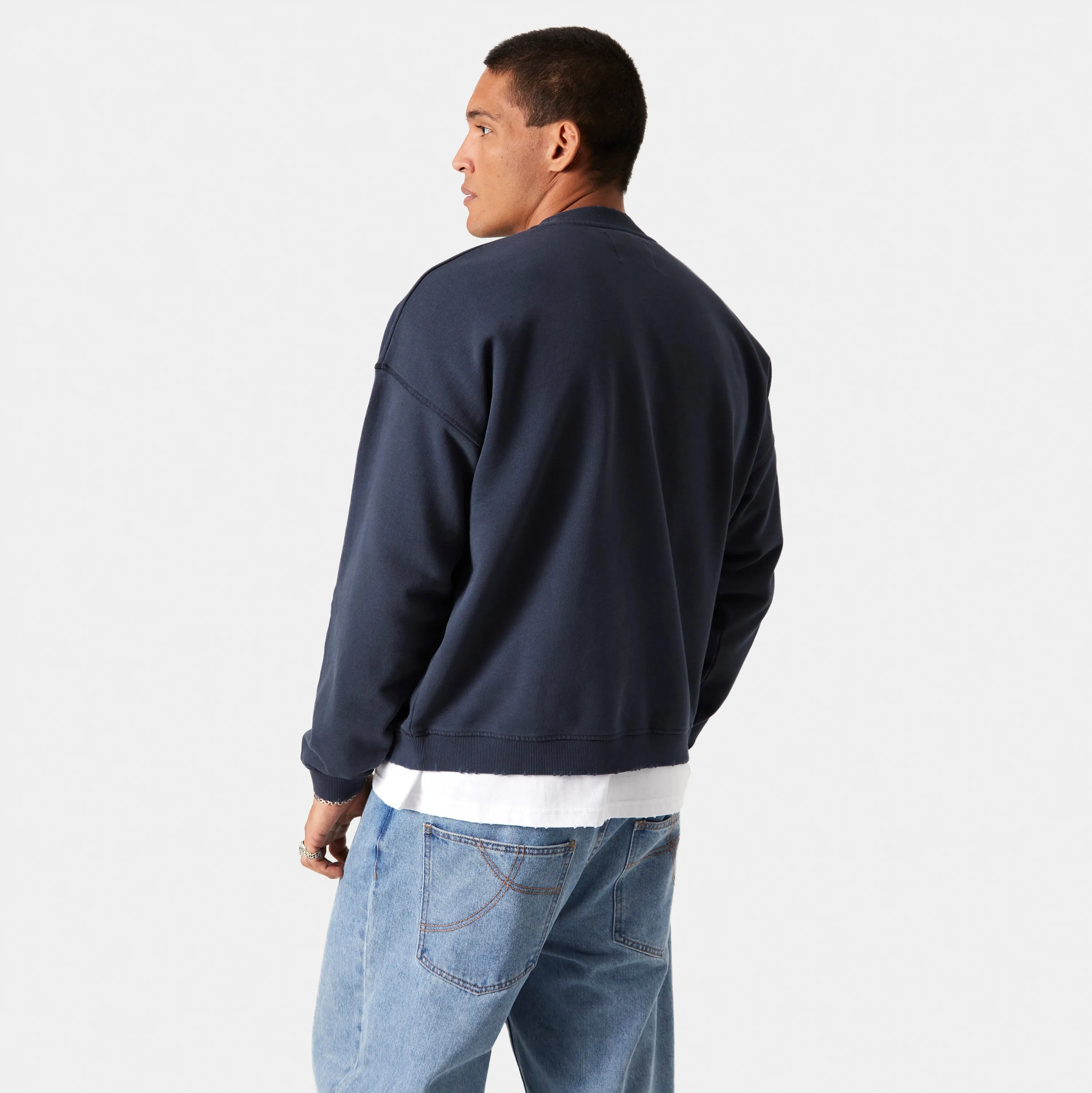 Tactical Navy Oversized Crewneck
