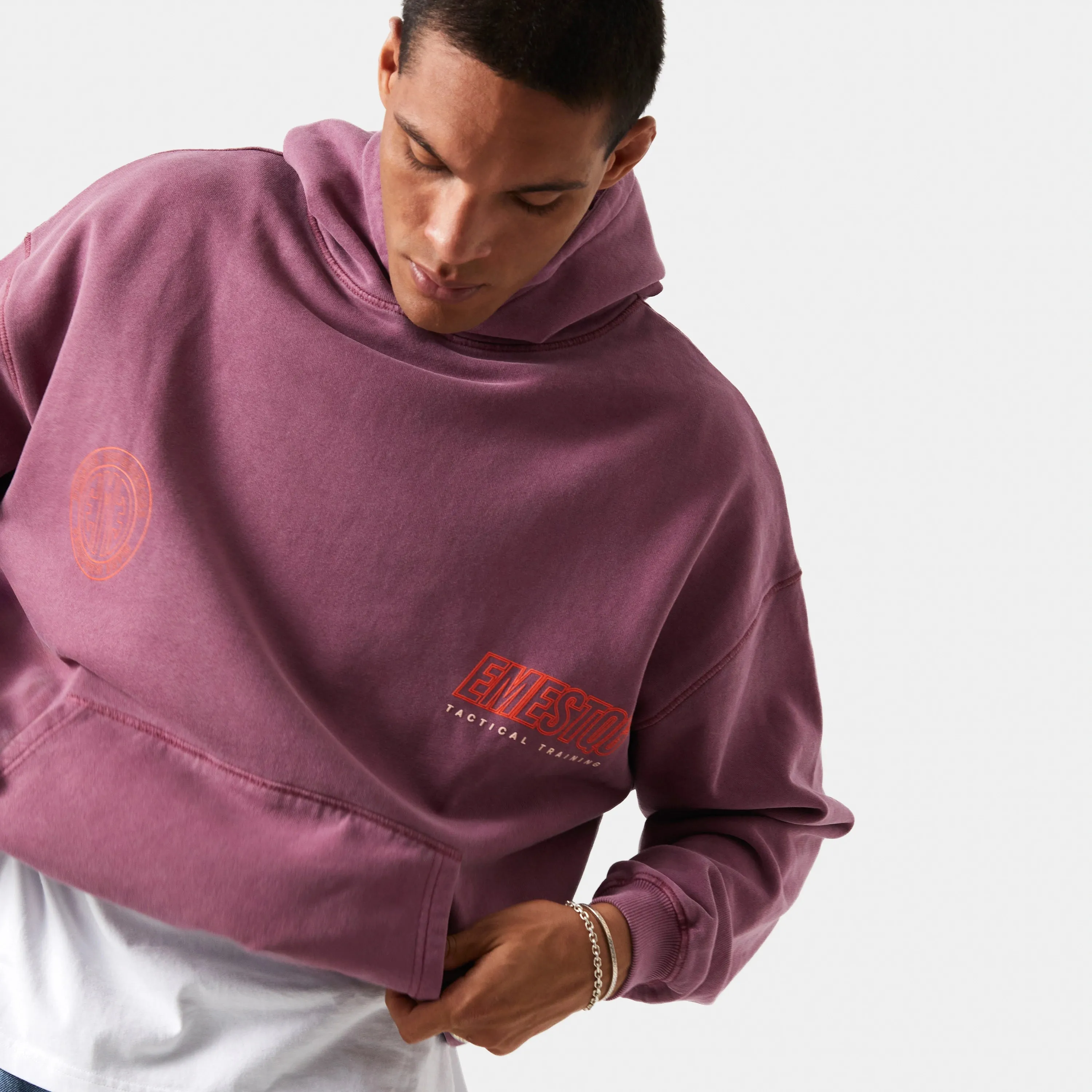 Tatter Merlot Oversized Hoodie