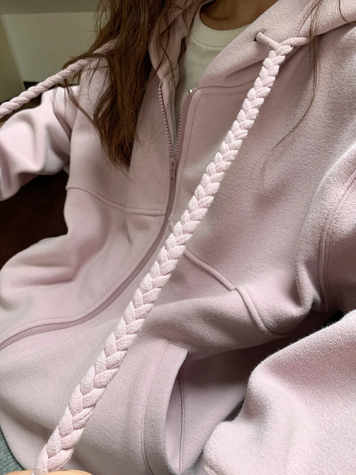 Twist & Turn Loose Zipper Braided Fleece Hooded Jackets