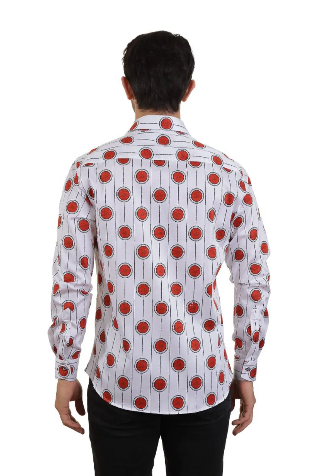 Vercini white red circles  shirt