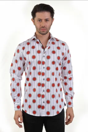 Vercini white red circles  shirt