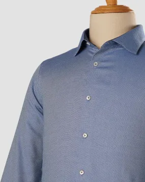 Crest Wave Pattern Dobby Shirt with Textured Design