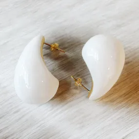White Teardrop Earrings