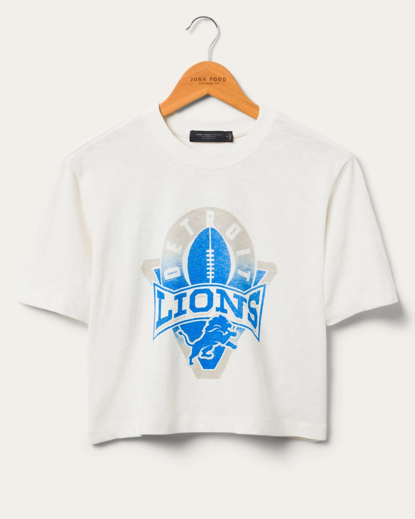 Women's Detroit Lions Mock Neck Crop Tee