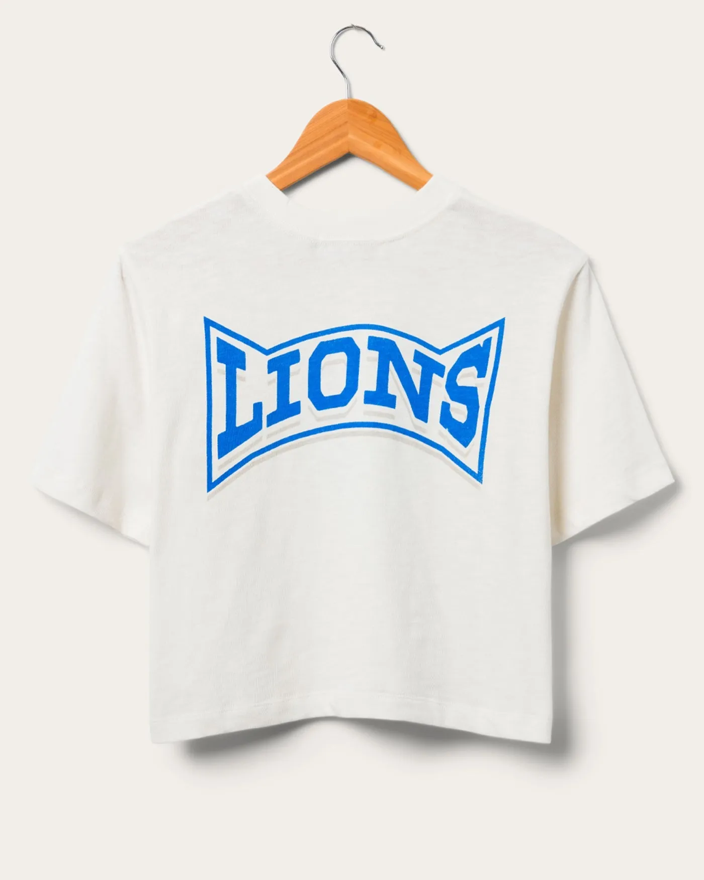 Women's Detroit Lions Mock Neck Crop Tee