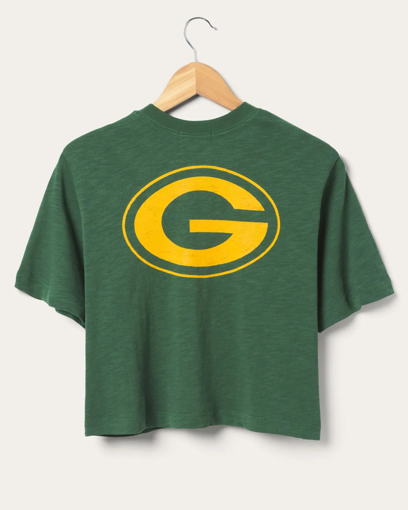 Women's Green Bay Packers Dual Threat Mock Neck Crop Tee