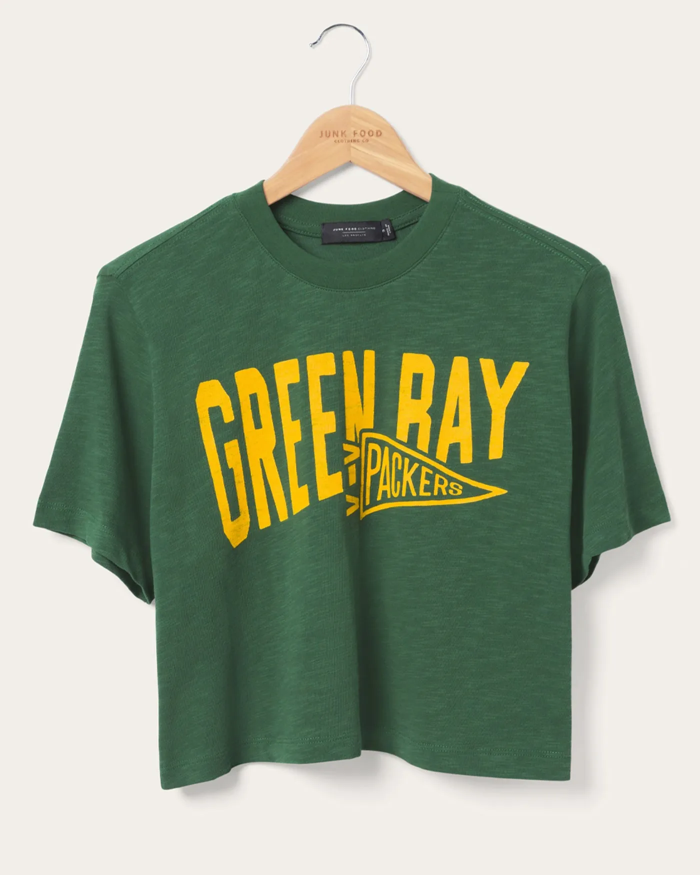 Women's Green Bay Packers Dual Threat Mock Neck Crop Tee