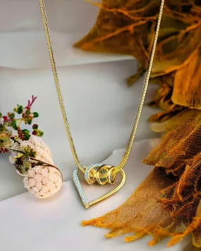 Zevarly Swirl Heart Designer Locket with Chain