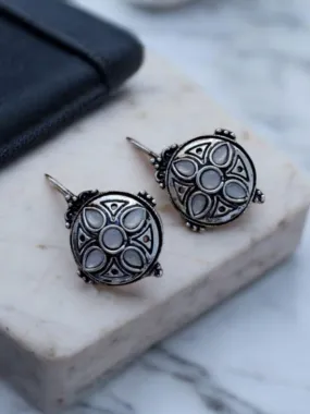 Zevarly Tanya Oxidized Earrings